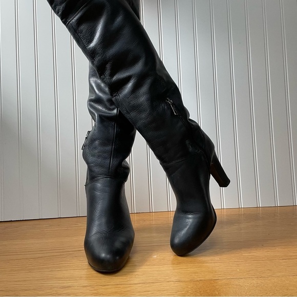 Baldinini Over the Knee/Fold Down Boots in Black Calfskin Leather *Italy* - Picture 8 of 16